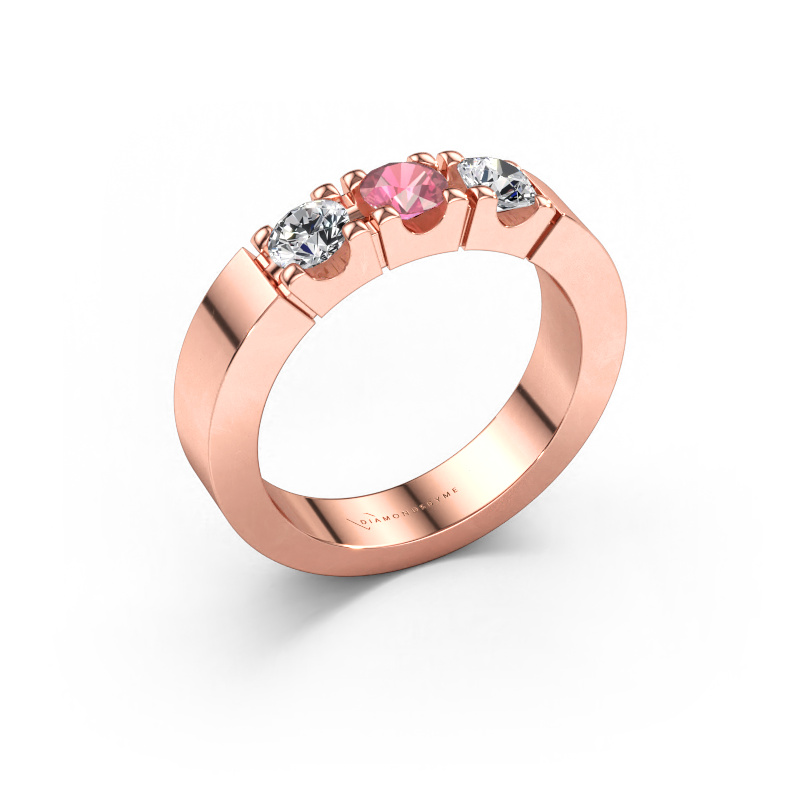 Immagine di Anello Dana 3 585 oro rosa Tormalina rosa 4 mm