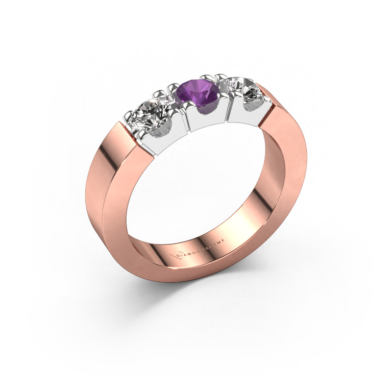 Bild von Ring Dana 3 585 Roségold Amethyst 4 mm