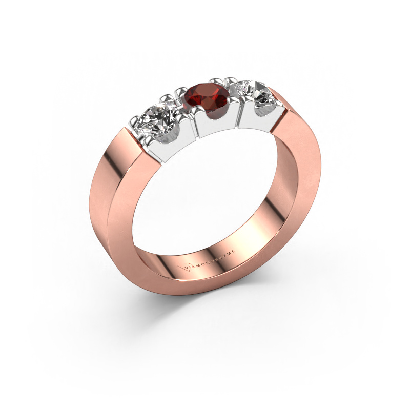 Image of Ring Dana 3 585 rose gold Garnet 4 mm