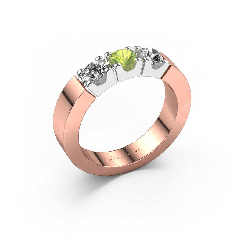 Image de Bague Dana 3 585 or rose Péridot 4 mm