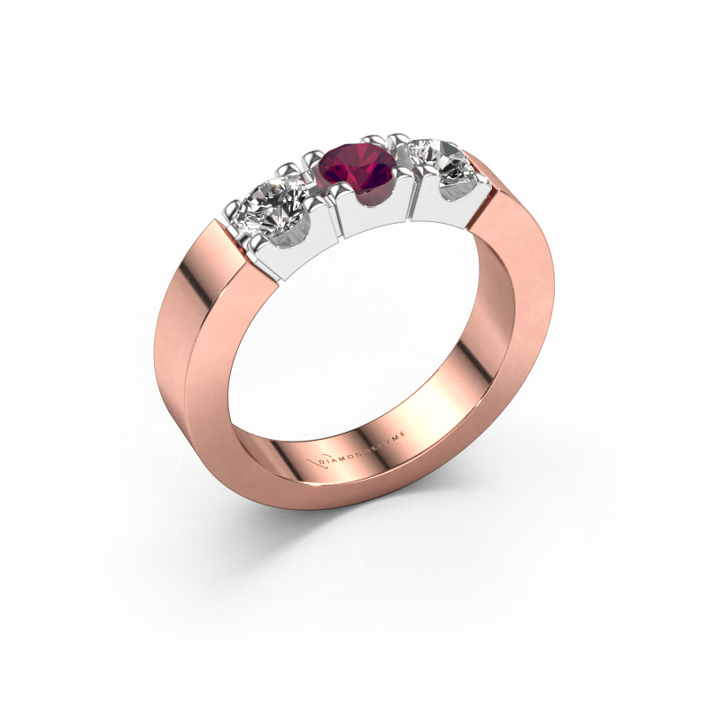 Image of Ring Dana 3 585 rose gold Rhodolite 4 mm