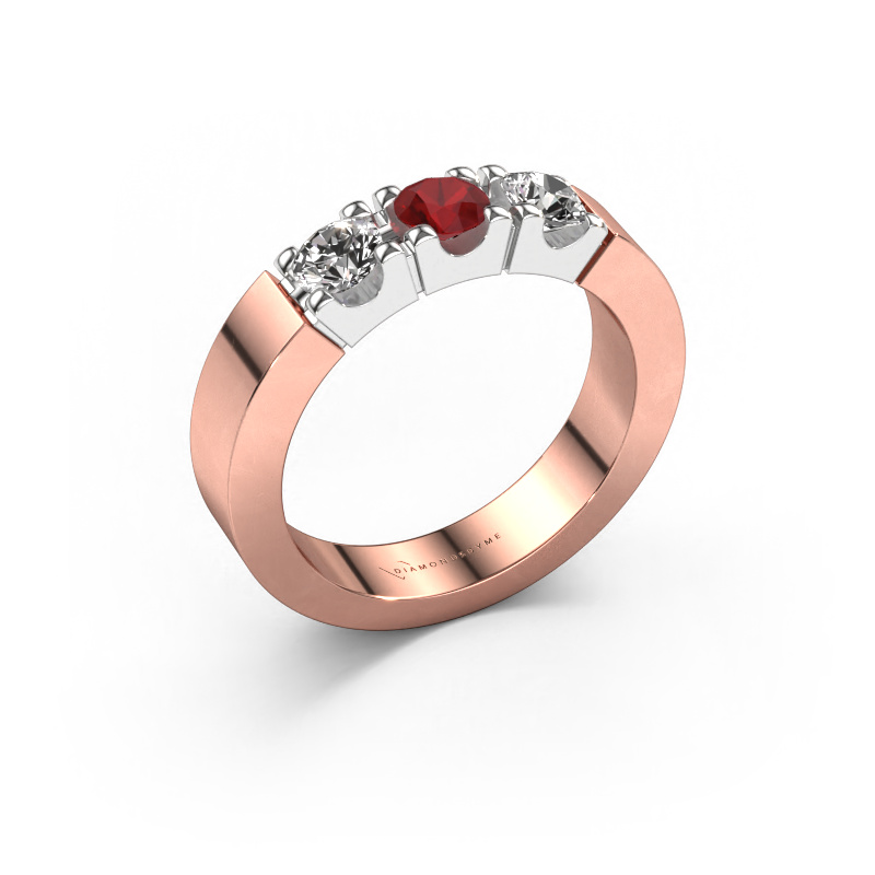 Image of Ring Dana 3 585 rose gold Ruby 4 mm