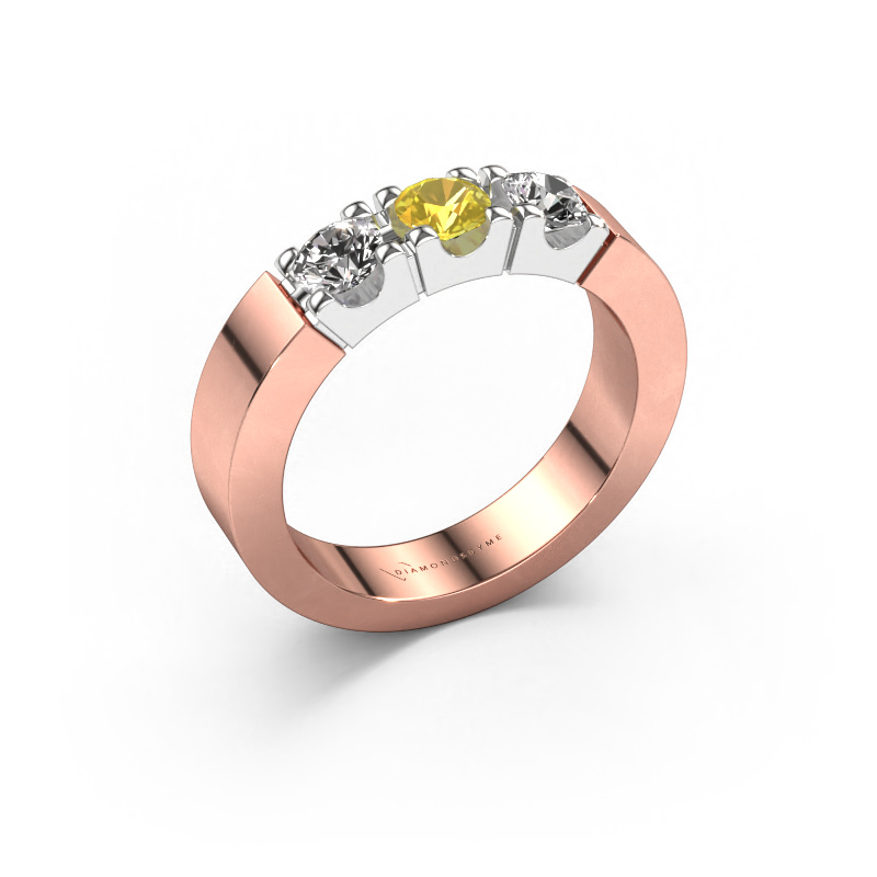 Image of Ring Dana 3 585 rose gold Yellow sapphire 4 mm