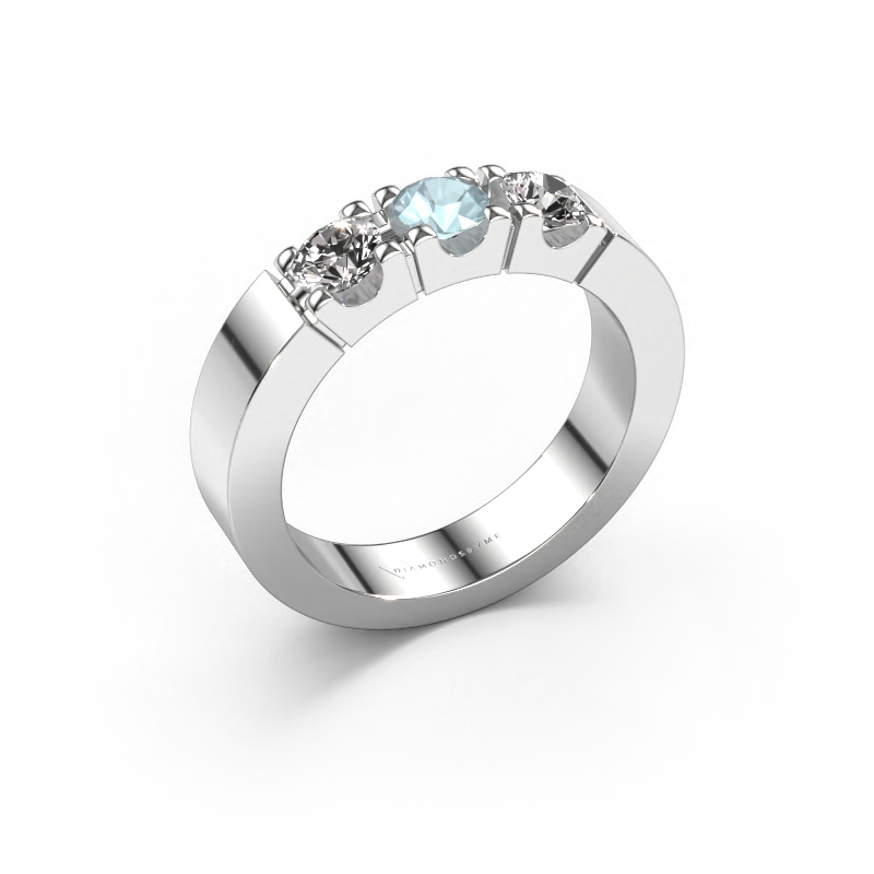 Image of Ring Dana 3 585 white gold Aquamarine 4 mm
