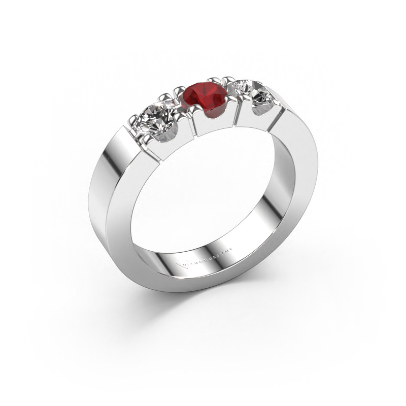 Image of Ring Dana 3 950 platinum Ruby 4 mm