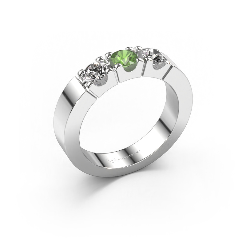 Image of Ring Dana 3 585 white gold Tourmaline green 4 mm