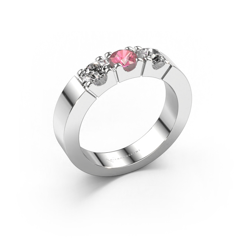 Image of Ring Dana 3 585 white gold Tourmaline pink 4 mm