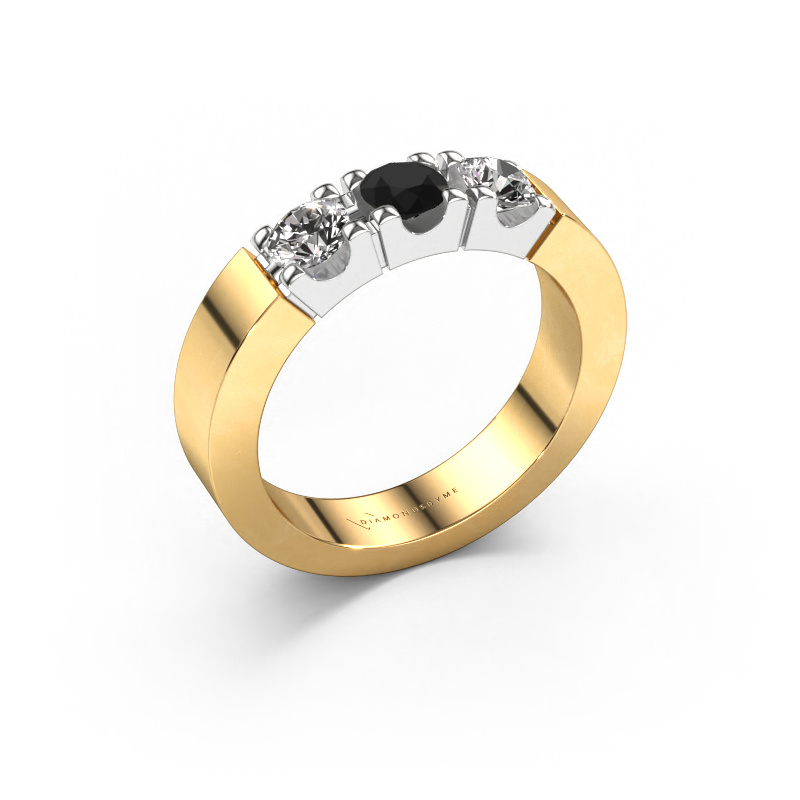Image de Bague Dana 3 585 or jaune Diamant noir 0.80 crt