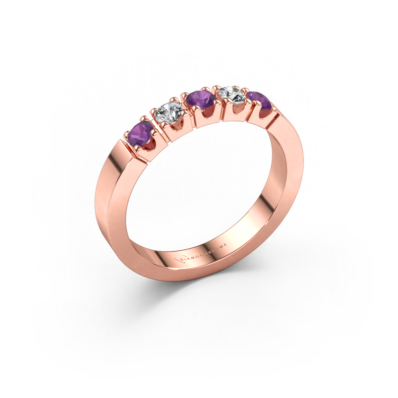 Immagine di Anello Dana 5 585 oro rosa Ametista 3 mm