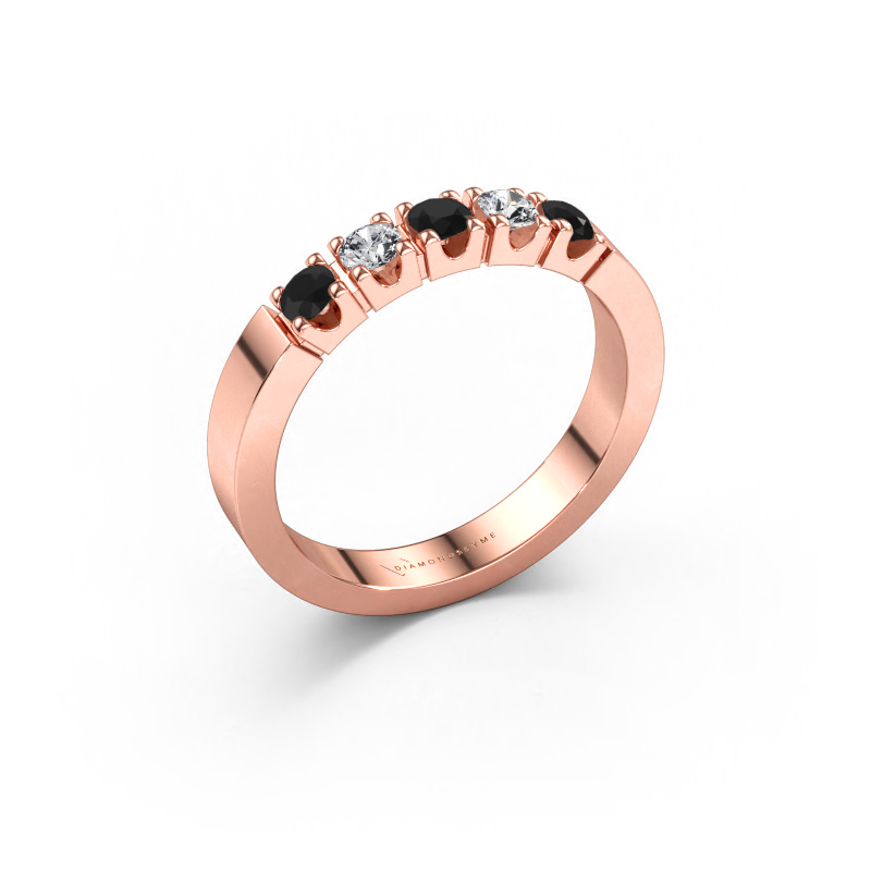 Immagine di Anello Dana 5 585 oro rosa Diamante nero 0.56 crt