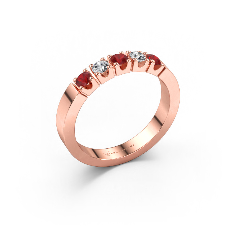 Immagine di Anello Dana 5 585 oro rosa Rubino 3 mm