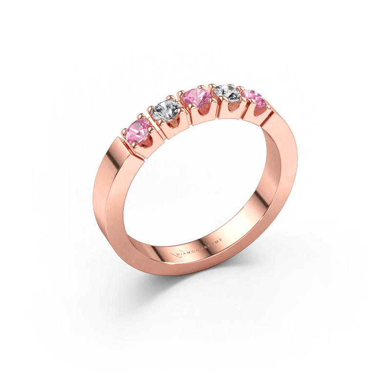 Bild av Ring Dana 5 585 roséguld Rosa safir 3 mm