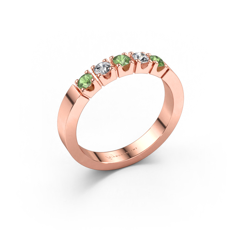 Immagine di Anello Dana 5 585 oro rosa Tormalina verde 3 mm