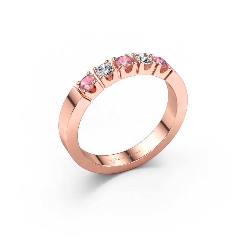 Immagine di Anello Dana 5 585 oro rosa Tormalina rosa 3 mm