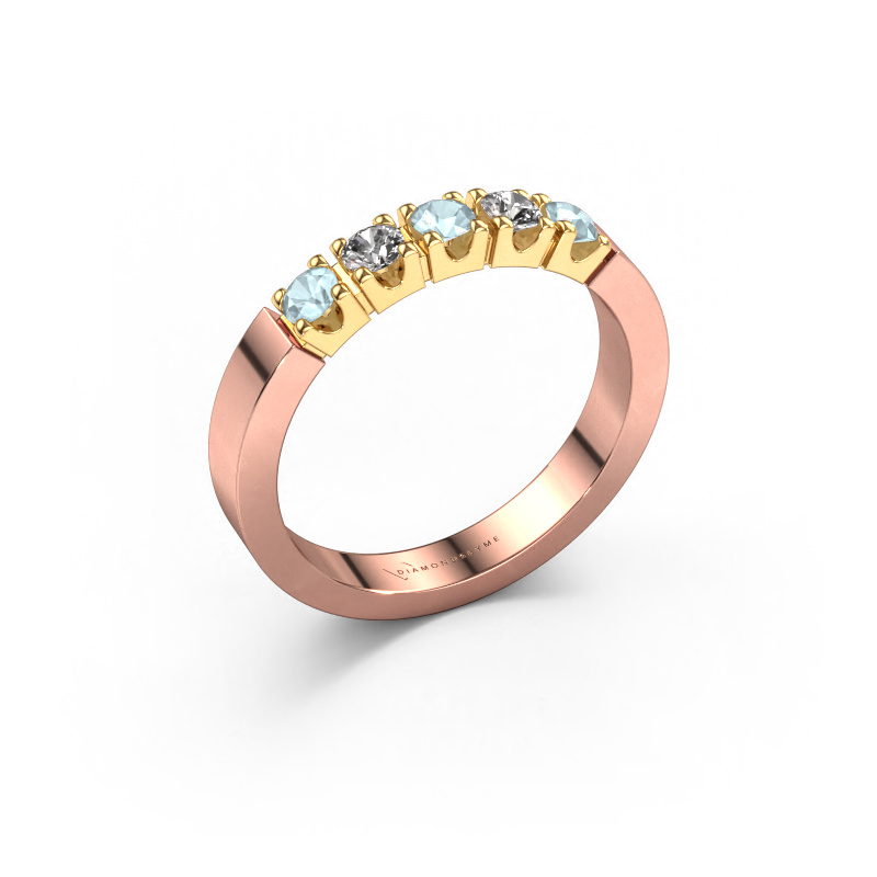 Image of Ring Dana 5 585 rose gold Aquamarine 3 mm