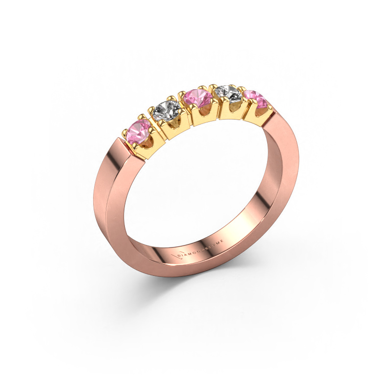 Image of Ring Dana 5 585 rose gold Pink sapphire 3 mm