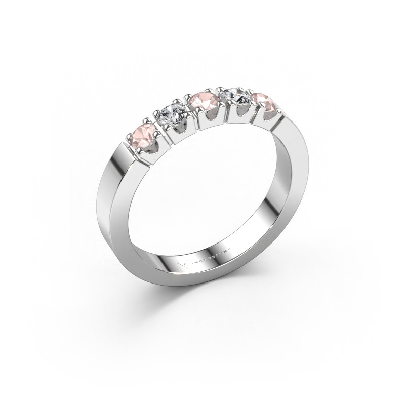 Image of Ring Dana 5 950 platinum Morganite champagne 3 mm
