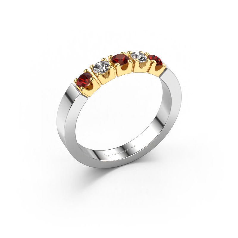 Image of Ring Dana 5 585 white gold Garnet 3 mm