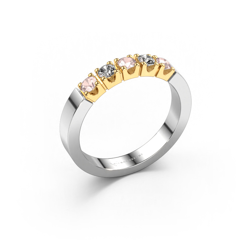Image of Ring Dana 5 585 white gold Morganite champagne 3 mm
