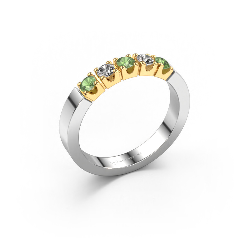 Image of Ring Dana 5 585 white gold Tourmaline green 3 mm