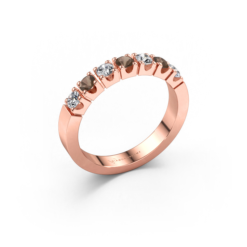 Immagine di Anello Dana 7 585 oro rosa Quarzo fumé 3 mm