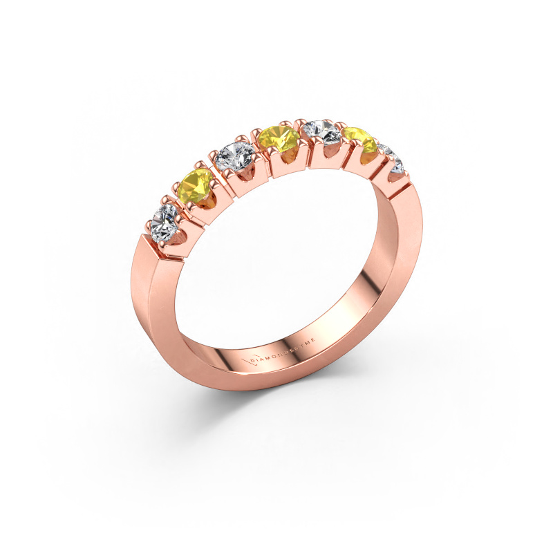 Bild av Ring Dana 7 585 roséguld Gul safir 3 mm