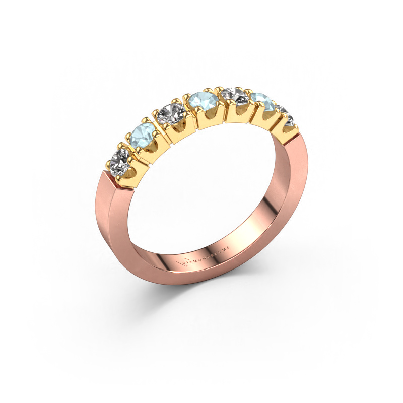 Bild von Ring Dana 7 585 Roségold Aquamarin 3 mm