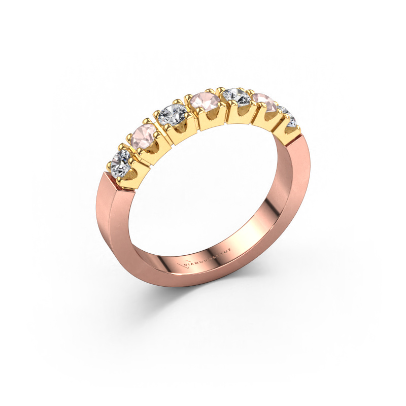 Image of Ring Dana 7 585 rose gold Morganite champagne 3 mm