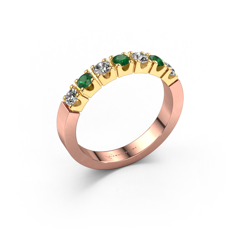 Image of Ring Dana 7 585 rose gold Emerald 3 mm