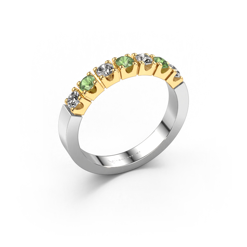 Image of Ring Dana 7 585 white gold Tourmaline green 3 mm