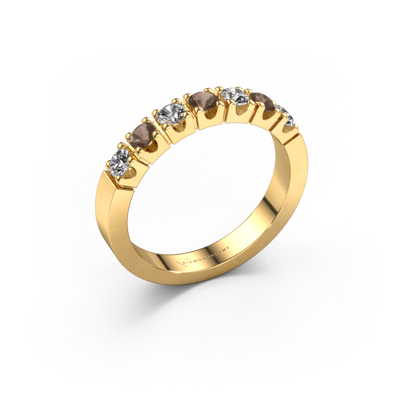 Image de Bague Dana 7 585 or jaune Quartz fumé 3 mm