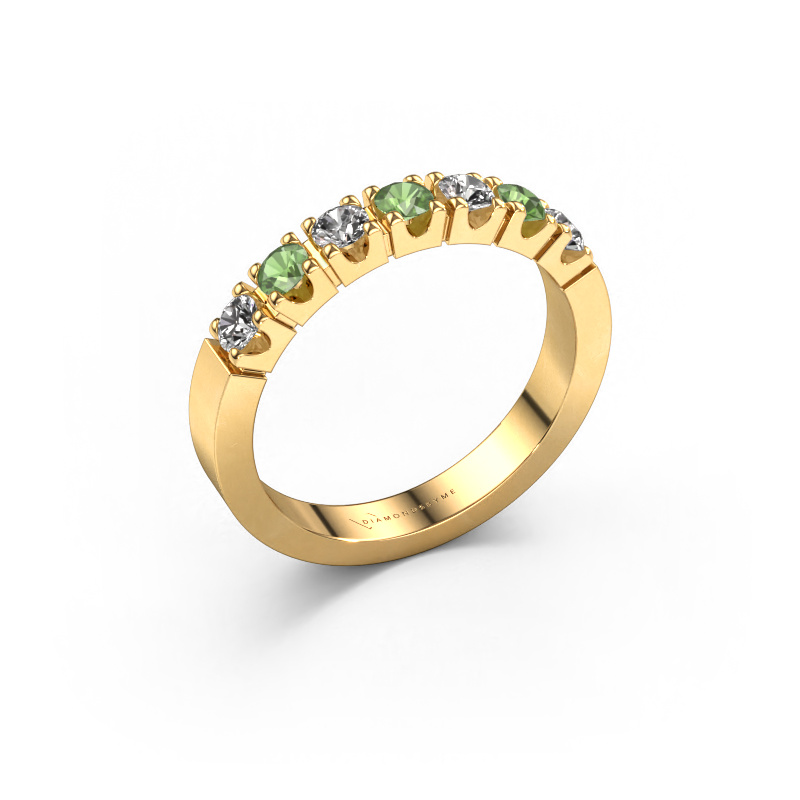Image de Bague Dana 7 585 or jaune Vert tourmaline 3 mm