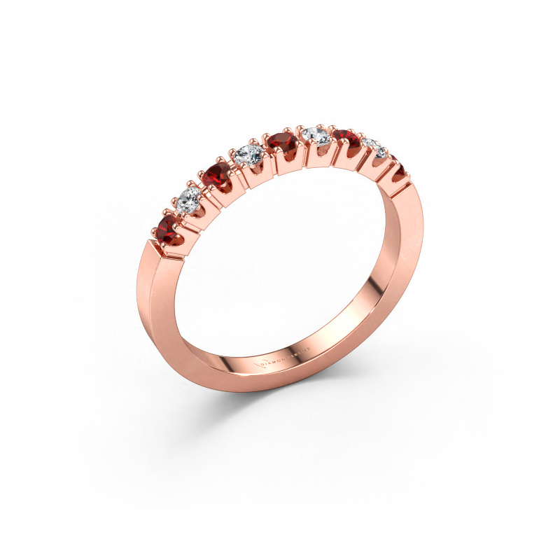 Immagine di Anello Dana 9 585 oro rosa Granato 2 mm