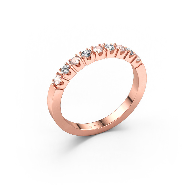 Immagine di Anello Dana 9 585 oro rosa Morganite champagne 2 mm