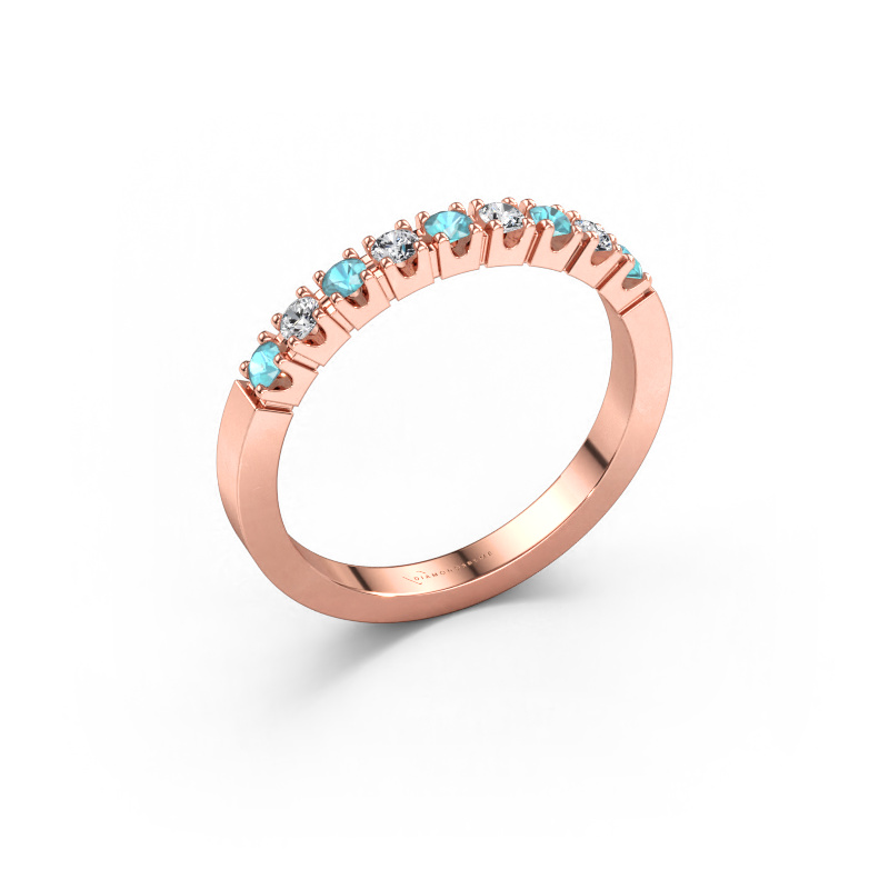 Bild av Ring Dana 9 585 roséguld Blå topas 2 mm