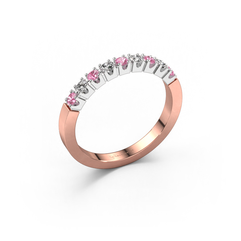 Afbeelding van Ring Dana 9 585 rosé goud Roze saffier 2 mm