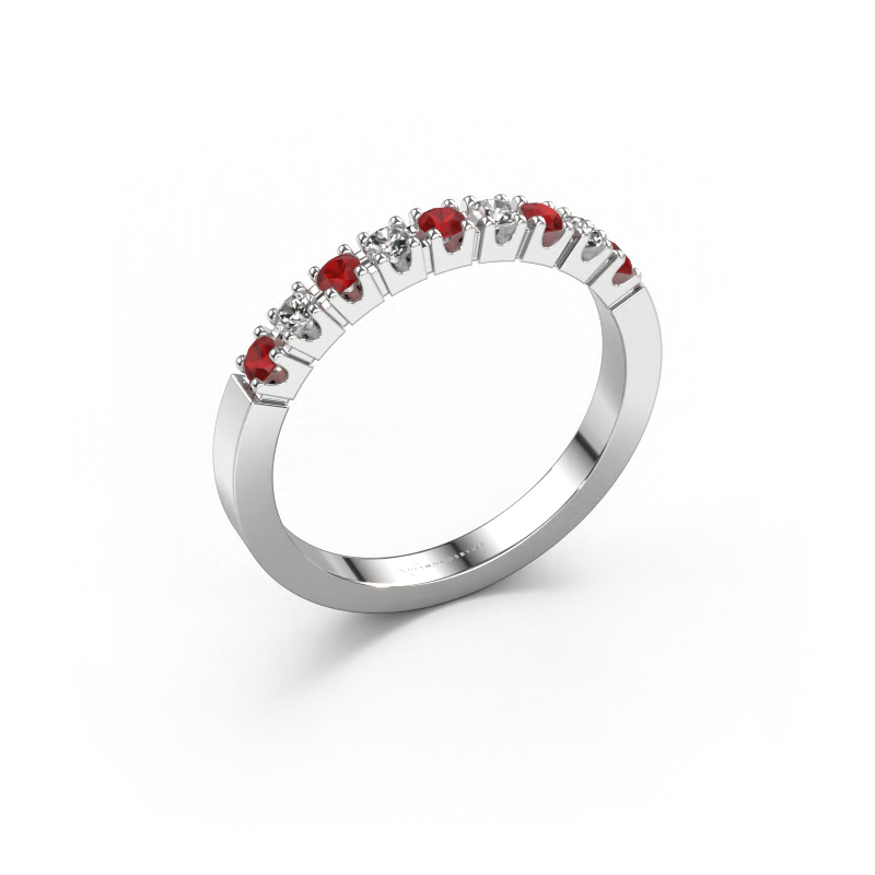 Image de Bague Dana 9 585 or blanc Rubis 2 mm