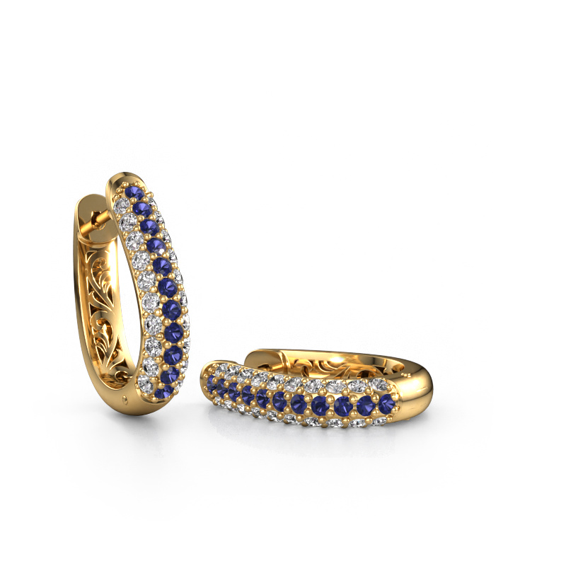 Image of Hoop earrings Danika 10.5 A 585 gold Sapphire 1.7 mm