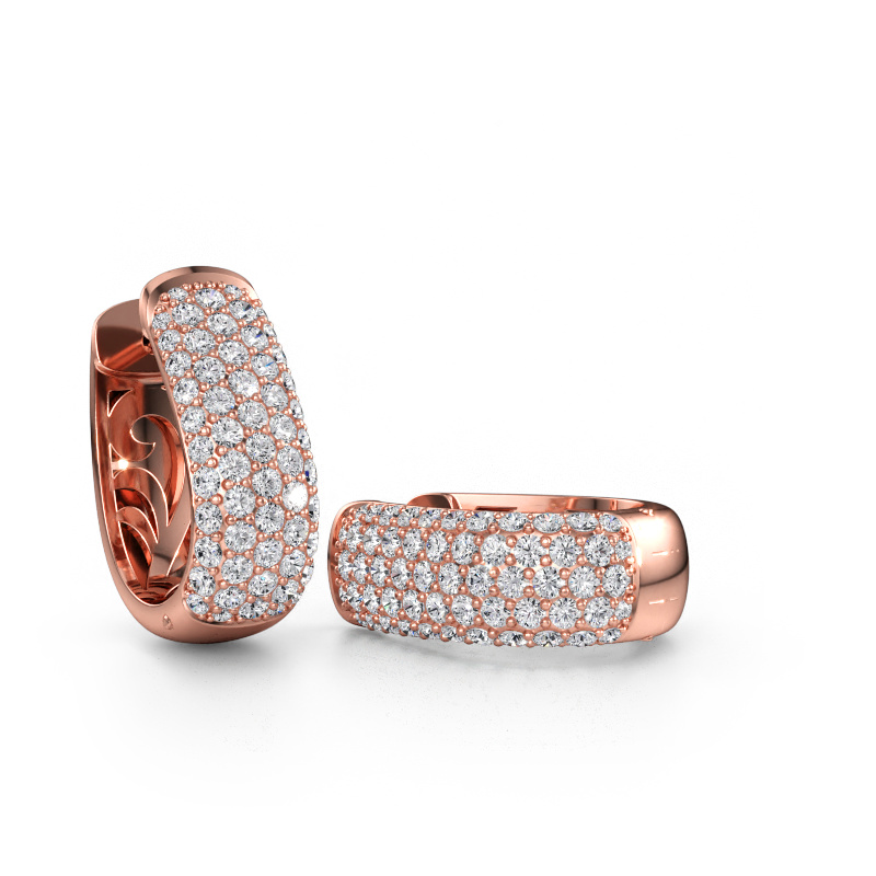 Immagine di Orecchini a cerchio Danika 10.5 B 585 oro rosa Zirconia cubica 1.1 mm