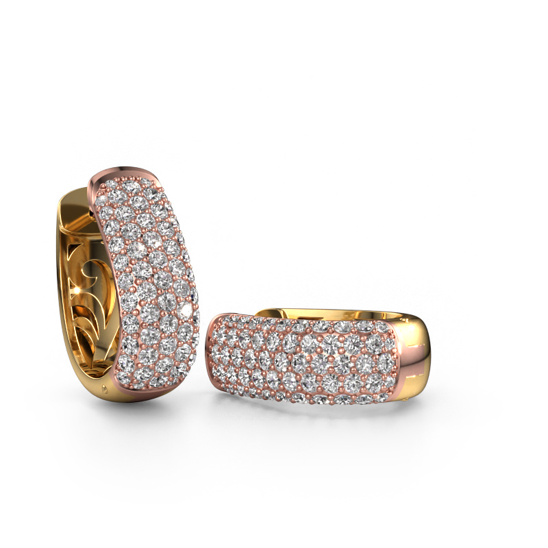 Image of Hoop earrings Danika 10.5 B 585 rose gold Diamond 1.92 crt