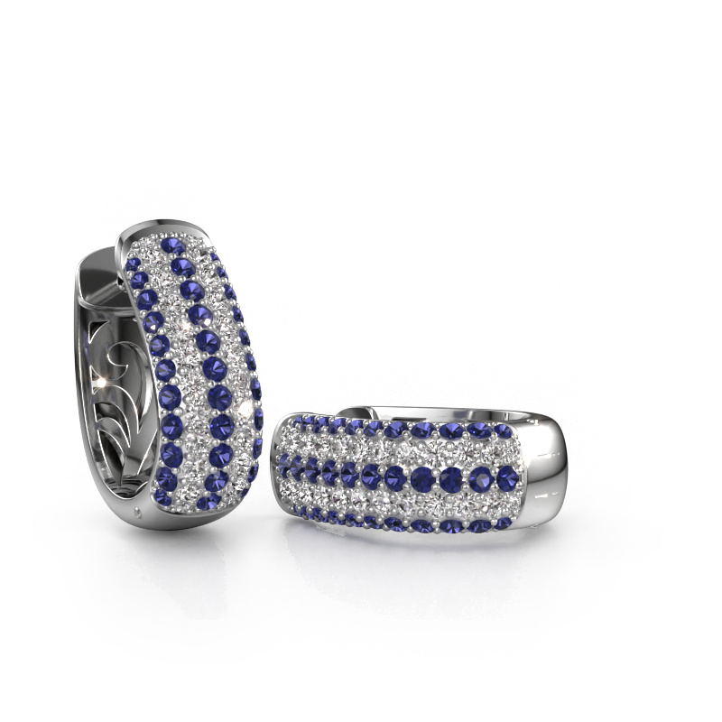 Image of Hoop earrings Danika 10.5 B 950 platinum Sapphire 1.1 mm