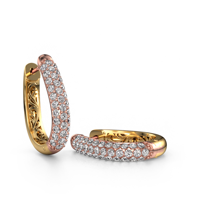 Image of Hoop earrings Danika 12.5 A 585 rose gold Diamond 1.360 crt
