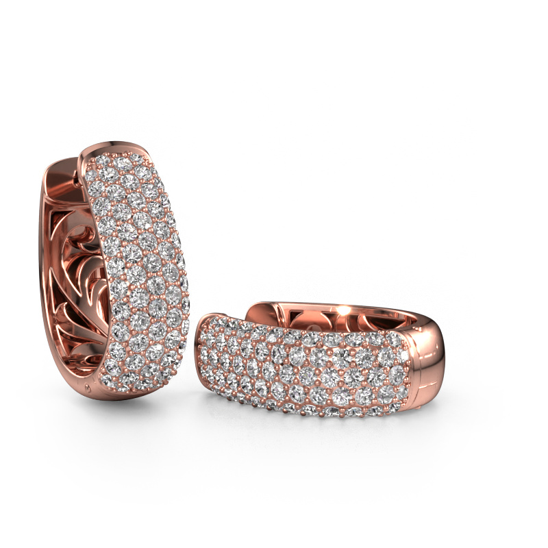 Image of Hoop earrings Danika 12.5 B 585 rose gold Lab grown diamond 2.307 crt