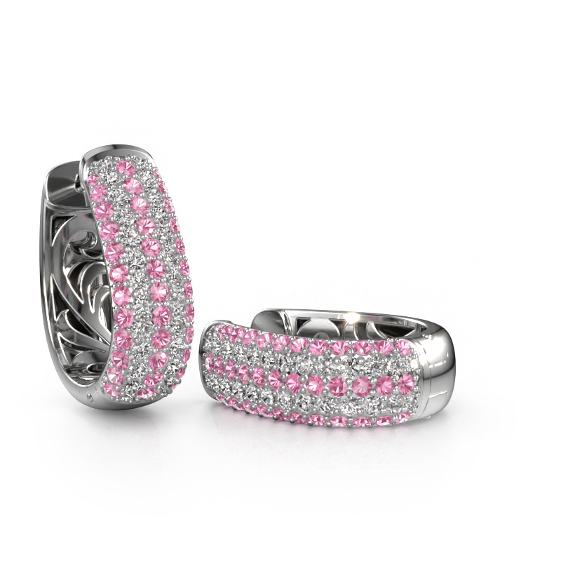 Bild von Creole Danika 12.5 B 585 Weißgold Pink Saphir 1.3 mm