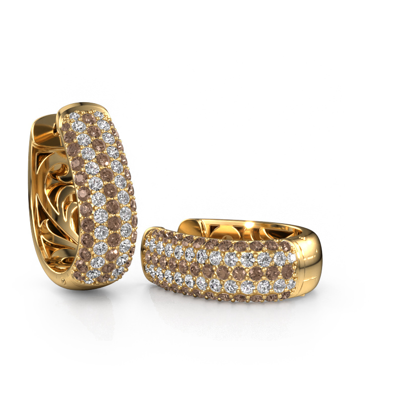 Image of Hoop earrings Danika 12.5 B 585 gold Brown diamond 2.307 crt