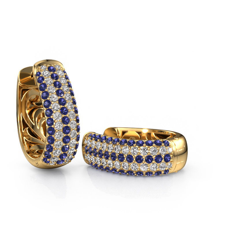 Image of Hoop earrings Danika 12.5 B 585 gold Sapphire 1.3 mm