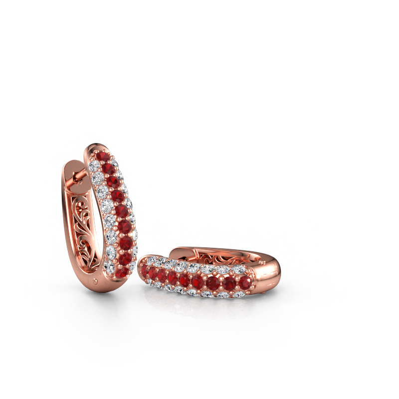 Bild av Creolörhängen Danika 8.5 A 585 roséguld Rubin 1.7 mm