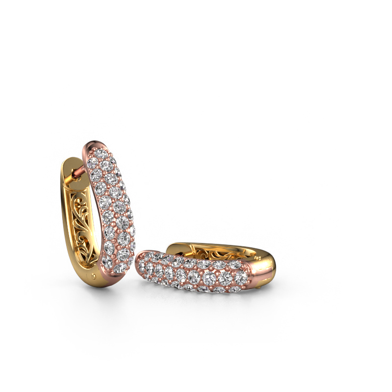 Image of Hoop earrings Danika 8.5 A 585 rose gold Zirconia 1.7 mm