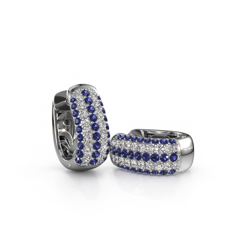 Image of Hoop earrings Danika 8.5 B 950 platinum Sapphire 1.1 mm