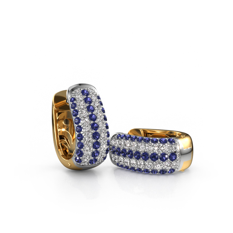 Image of Hoop earrings Danika 8.5 B 585 white gold Sapphire 1.1 mm